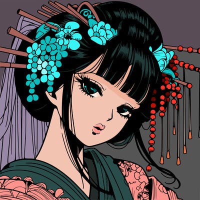 manga geisha detail