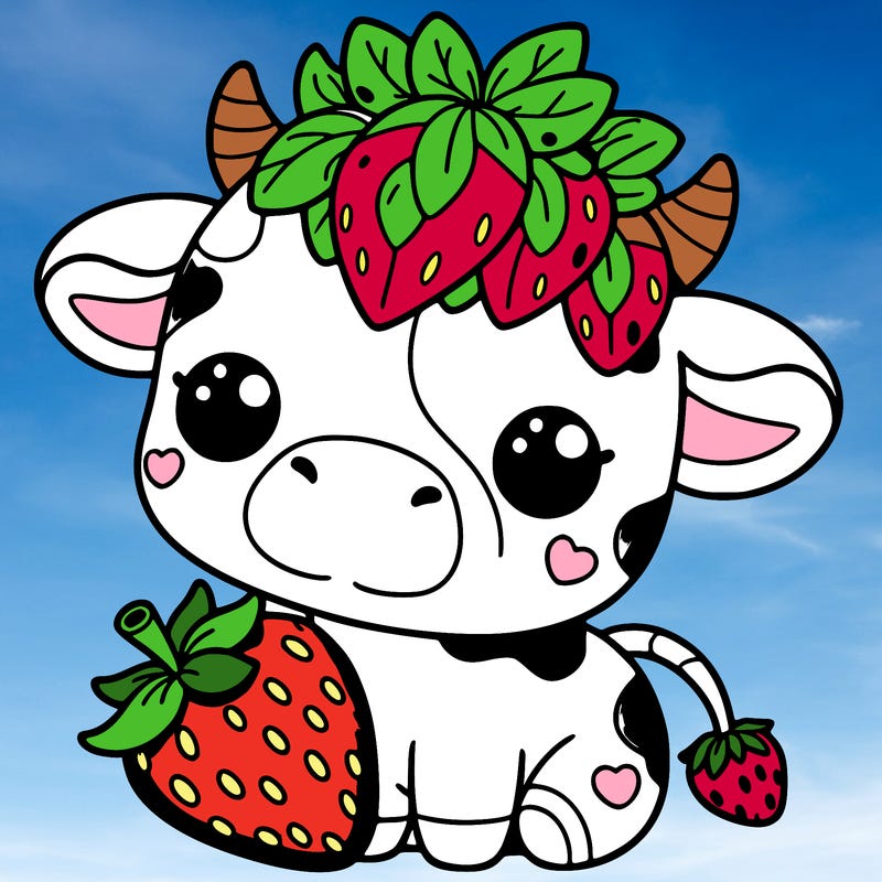 cute strawberry cow