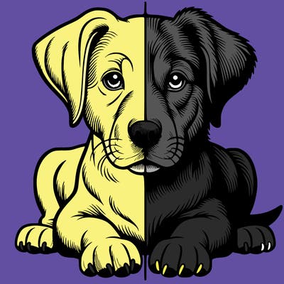 realistic dog split picture