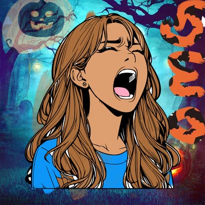 screaming realistic, girl