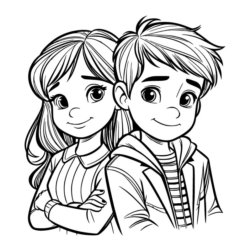 realistic boy and girl