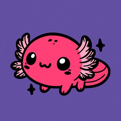 cute easy baby axolotl