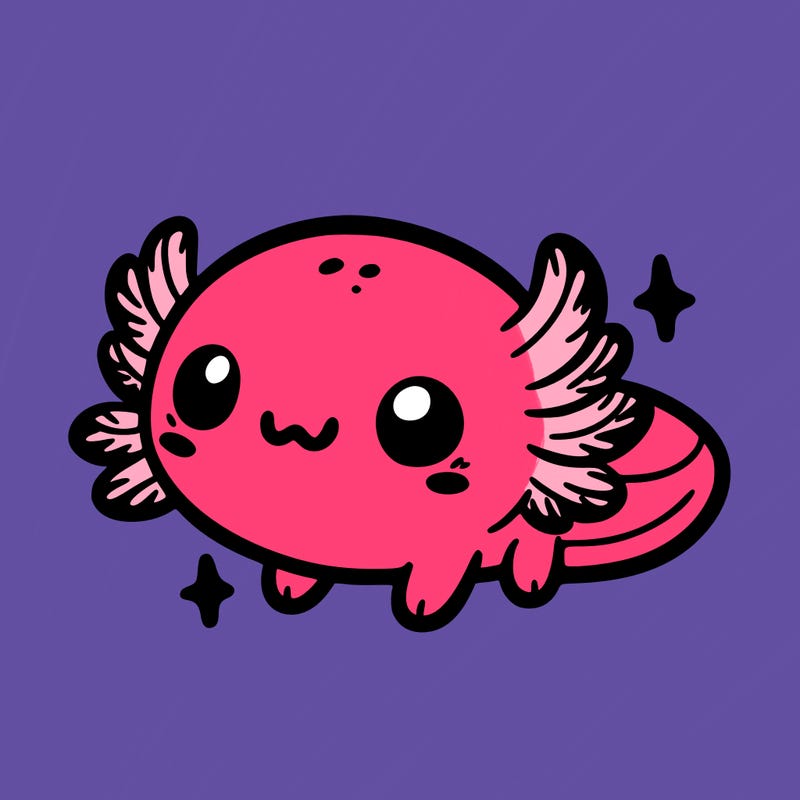 cute easy baby axolotl