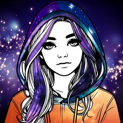 realistic girl with a hoodie