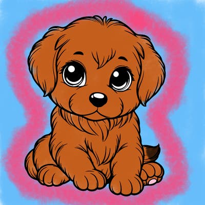 cute realistic puppy