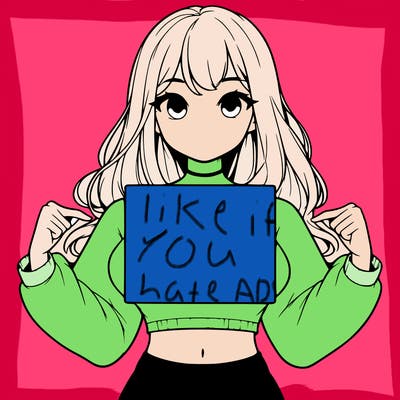 girl holding a blank sign in a long sleeve crop top