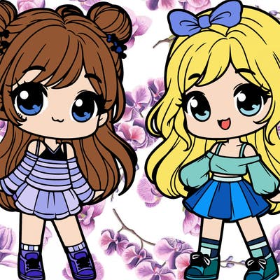 two cute girls posing