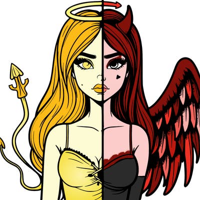 devil vs angel realistic girl