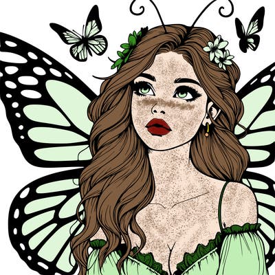 butterfly fairy realistic girl