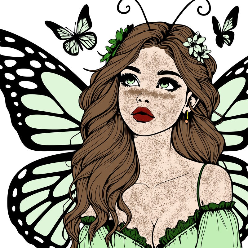 butterfly fairy realistic girl