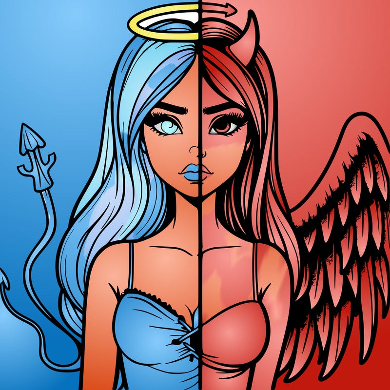 devil vs angel realistic girl