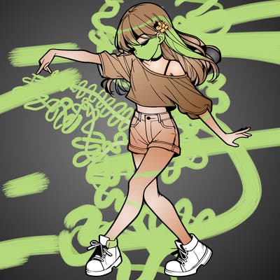 realistic girl danceing