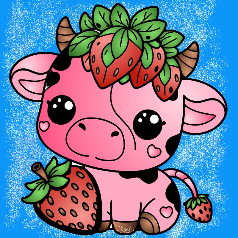 cute strawberry cow