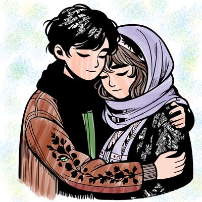 realistic girls hugging