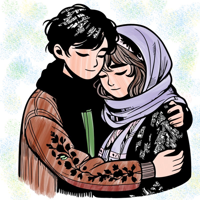 realistic girls hugging