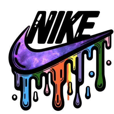 dripping nike logo
