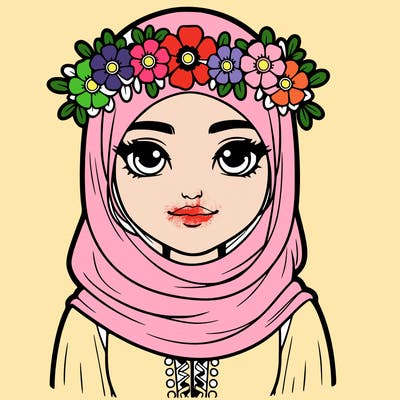 realistic girl with flower crown