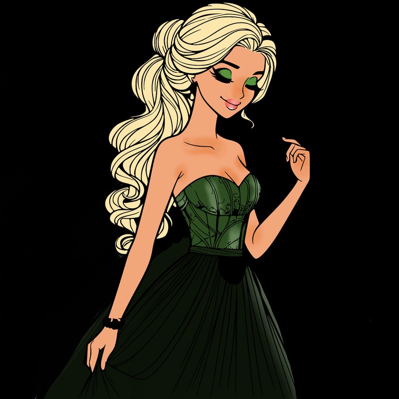 a realistic woman wearing an elegant dress