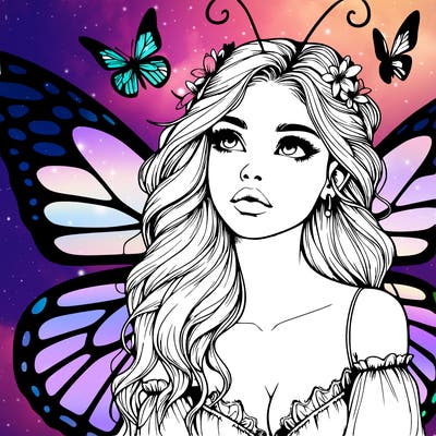 butterfly fairy realistic girl