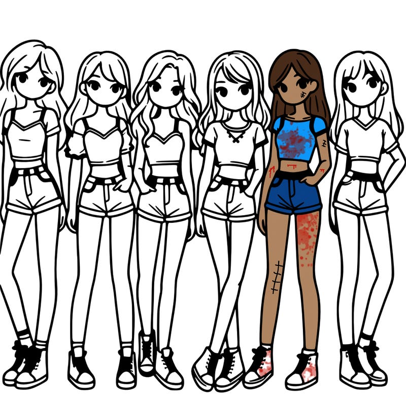 a group of girls wearing crop tops and shorts