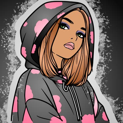 a realistic girl in a hoodie