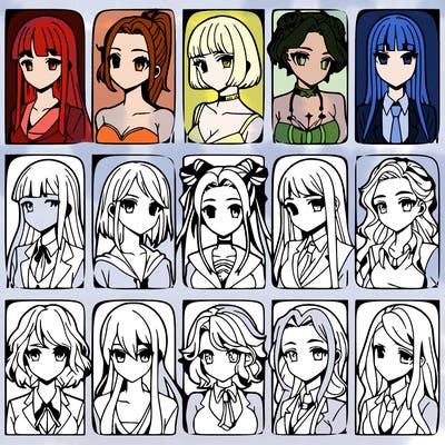 girls that look diffrent anime