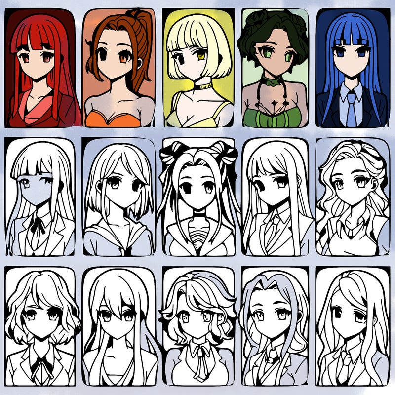 girls that look diffrent anime