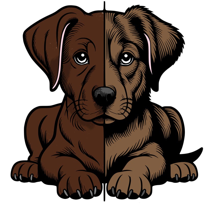 realistic dog split picture