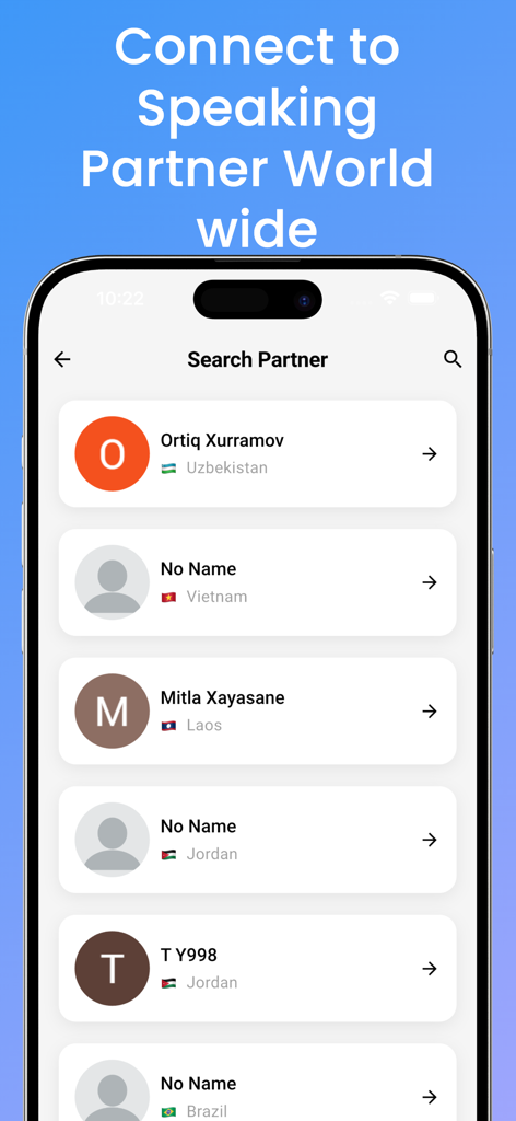IELTS Speaking Prep 2026 - IELTS Speaking Prep app interface for finding and connecting with international speaking partners.
