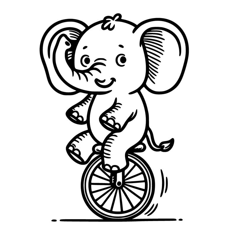 elephant on a unicycle