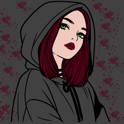 a realistic girl in a hoodie