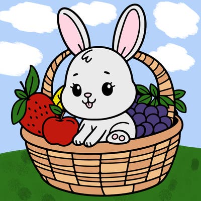 bunny in a fruit basket