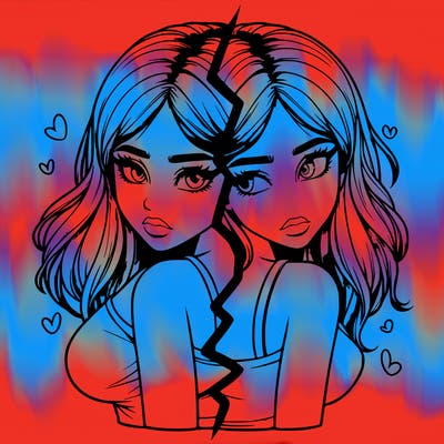 realistic girl split