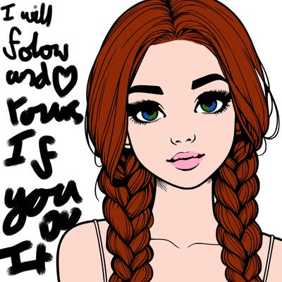 realistic girl with braids