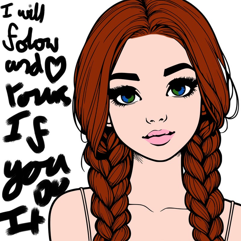 realistic girl with braids