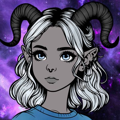 girl with horns realistic