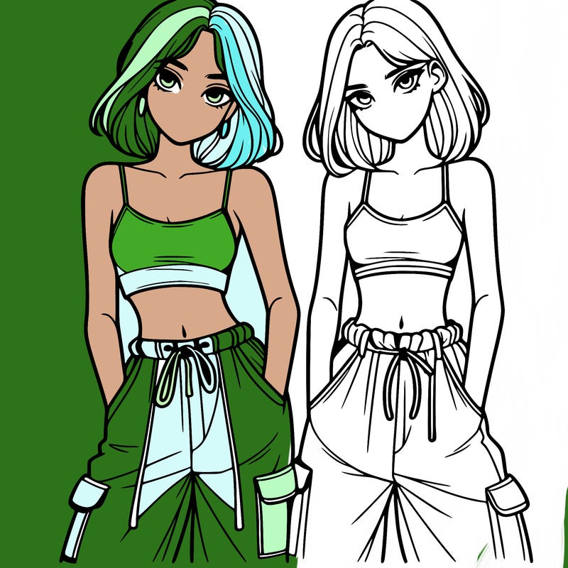two girls with crop top with baggy pants