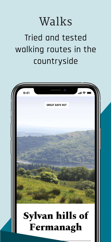 BBC Countryfile Magazine - BBC Countryfile Magazine app screen showing tried and tested walking routes in the British countryside