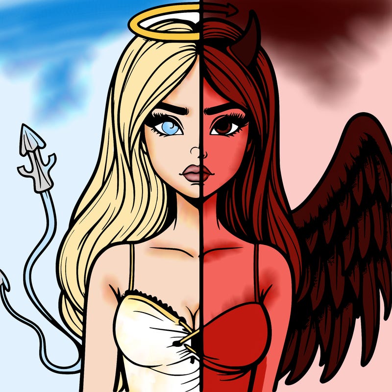 devil vs angel realistic girl