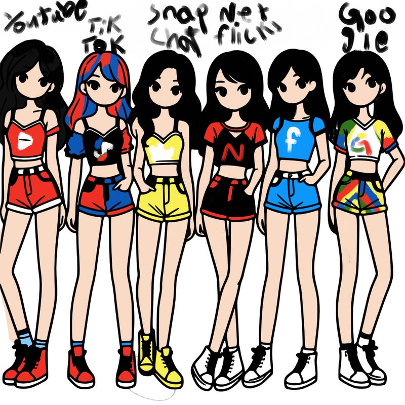 a group of girls wearing crop tops and shorts