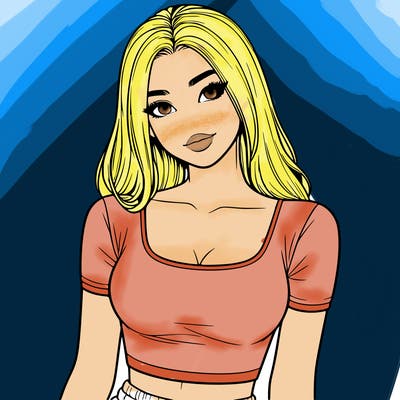 realistic girl with crop top