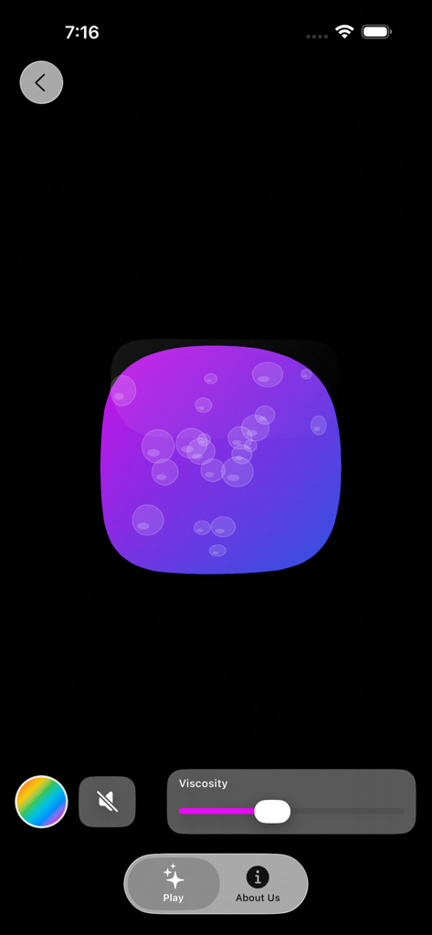 Sensory Slimes - Slime violet numérique avec des bulles et un curseur de réglage de viscosité