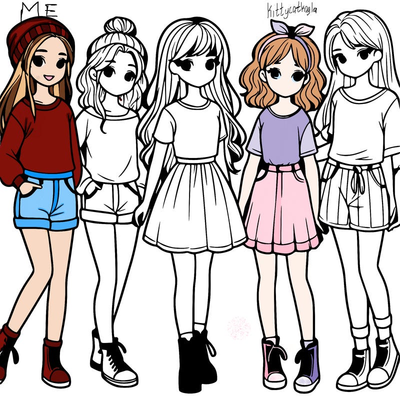 a group of five girls