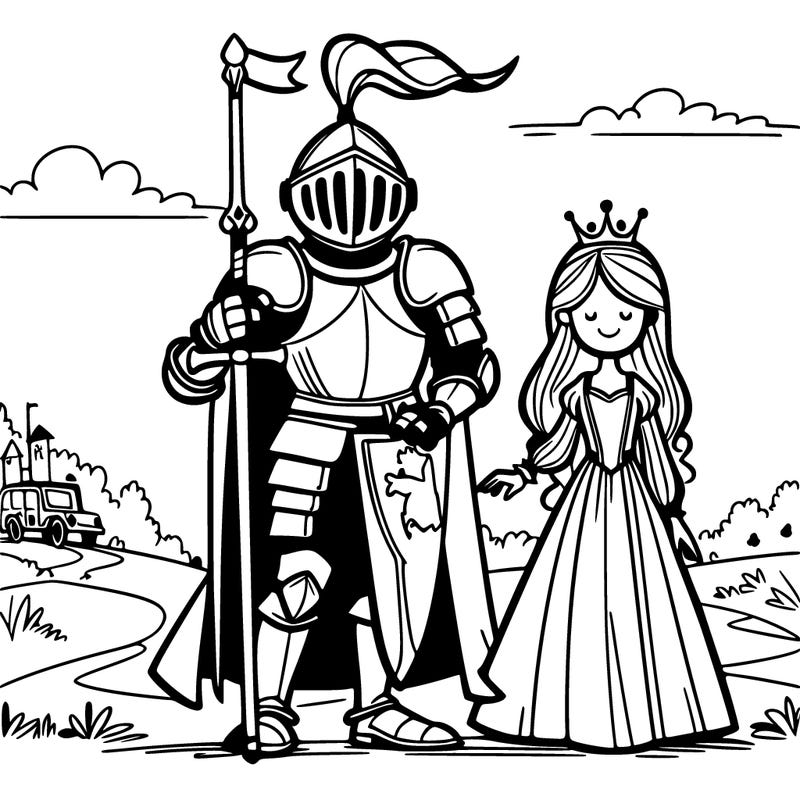 knight with fair maiden