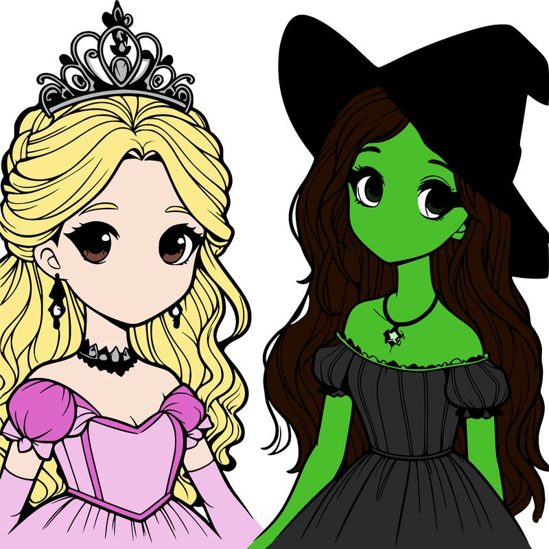 a realistic princess and a witch