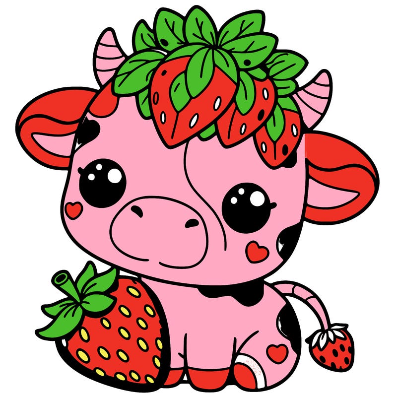 cute strawberry cow