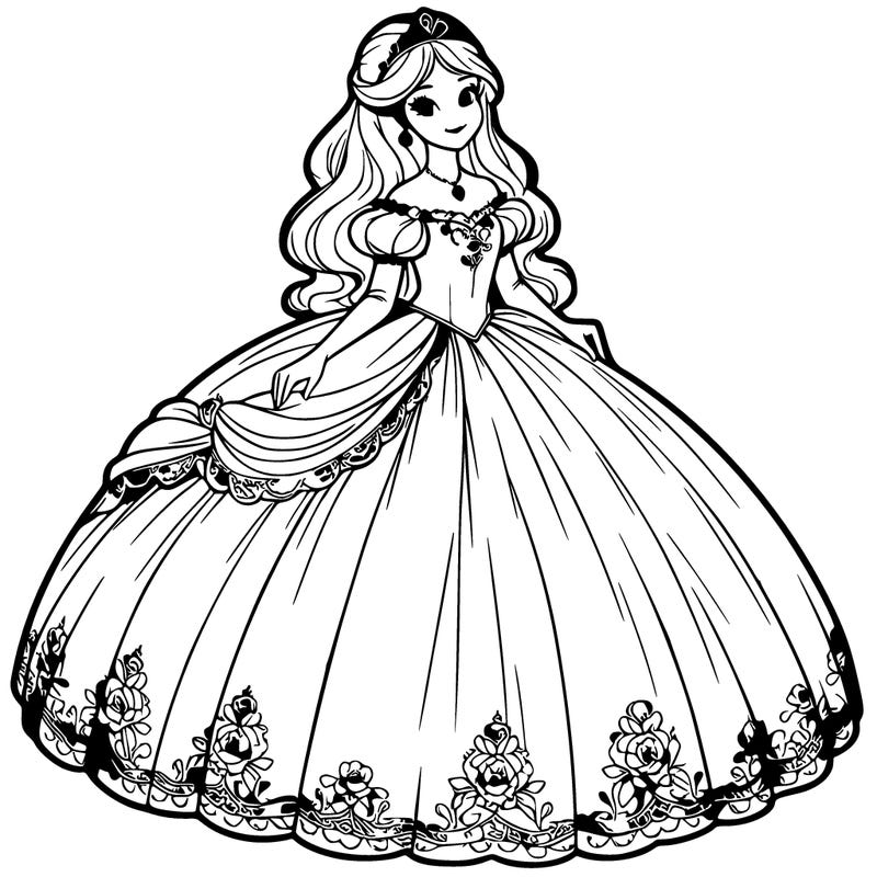 realistic princess in big dress