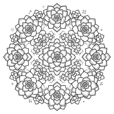 Dive into a vibrant garden of creativity with this delightful succulent mandala coloring page! Designed especially for kids aged 4-8, it features charming plant rosette shapes arranged in a fun, symmetrical pattern.