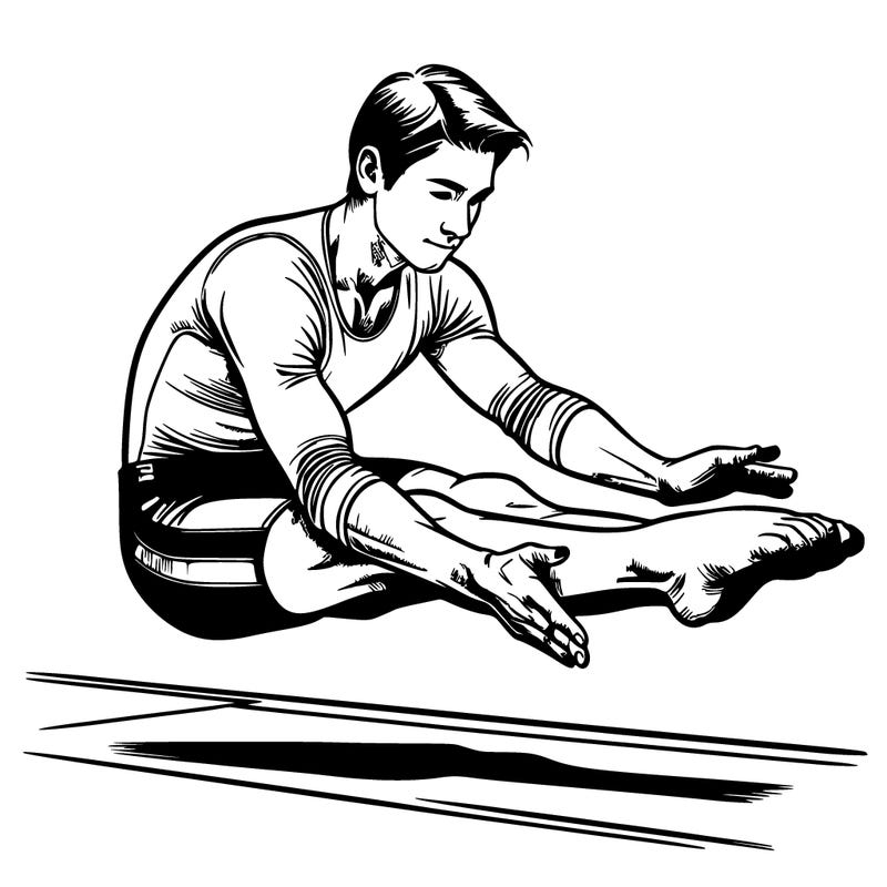 realistic gymnast with plain background