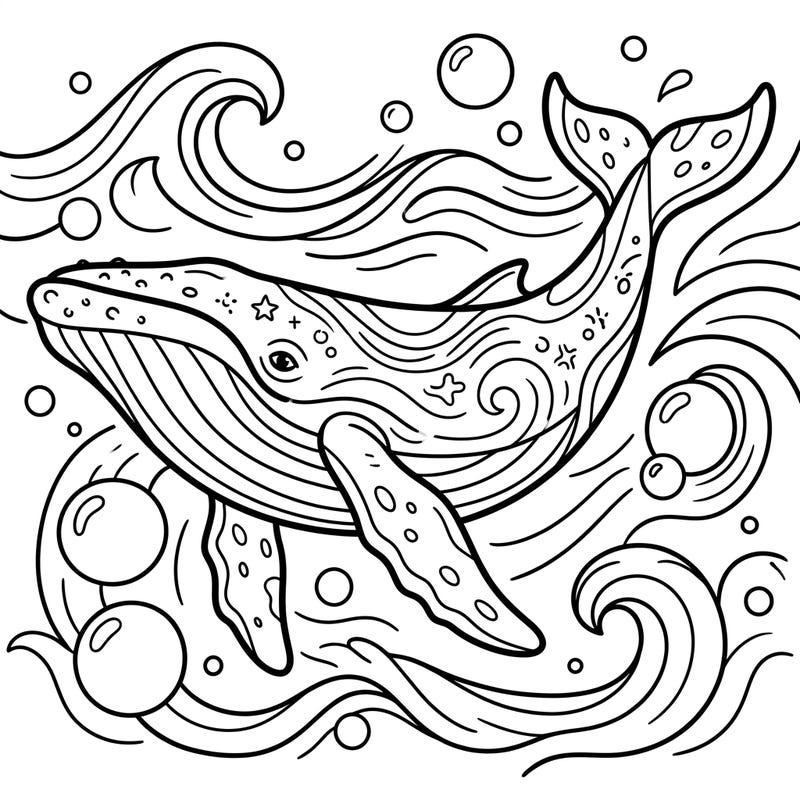 Introduce your little one to the wonders of the ocean with this adorable humpback whale coloring page designed specifically for toddlers. Its ultra-thick lines and large shapes make it easy and fun for small hands to color.